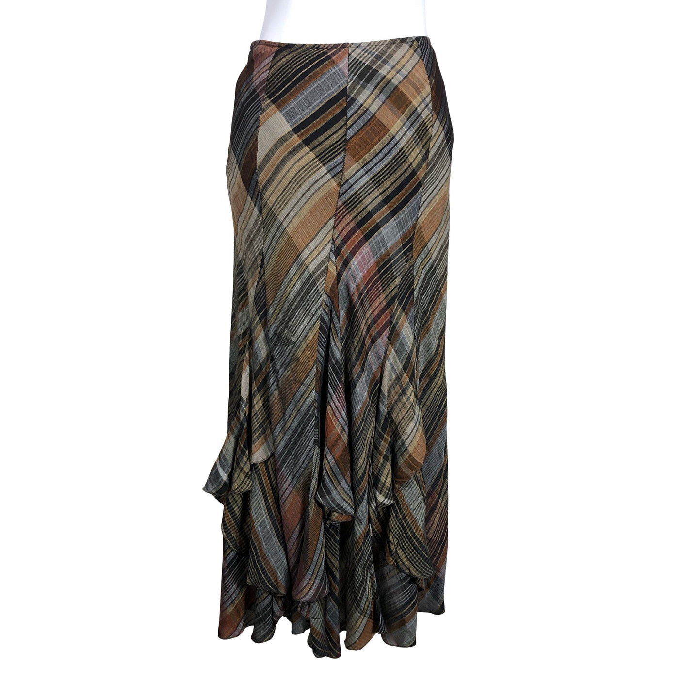 Unisex Per Una by Marks & Spencer - Fabric skirt, size 36 - Brown (2)