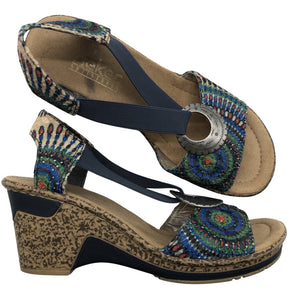 Unisex Rieker - Wedge sandals, size 37 - Blue (1)