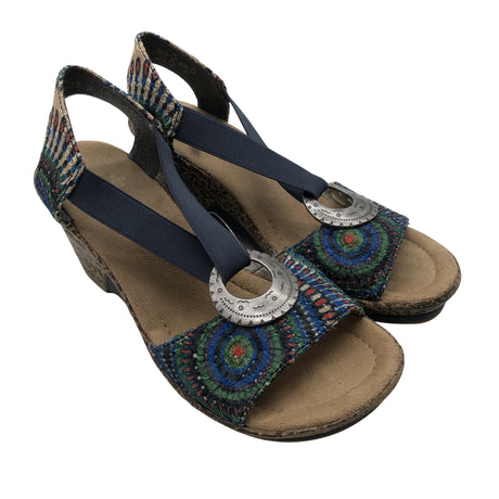 Unisex Rieker - Wedge sandals, size 37 - Blue (2)
