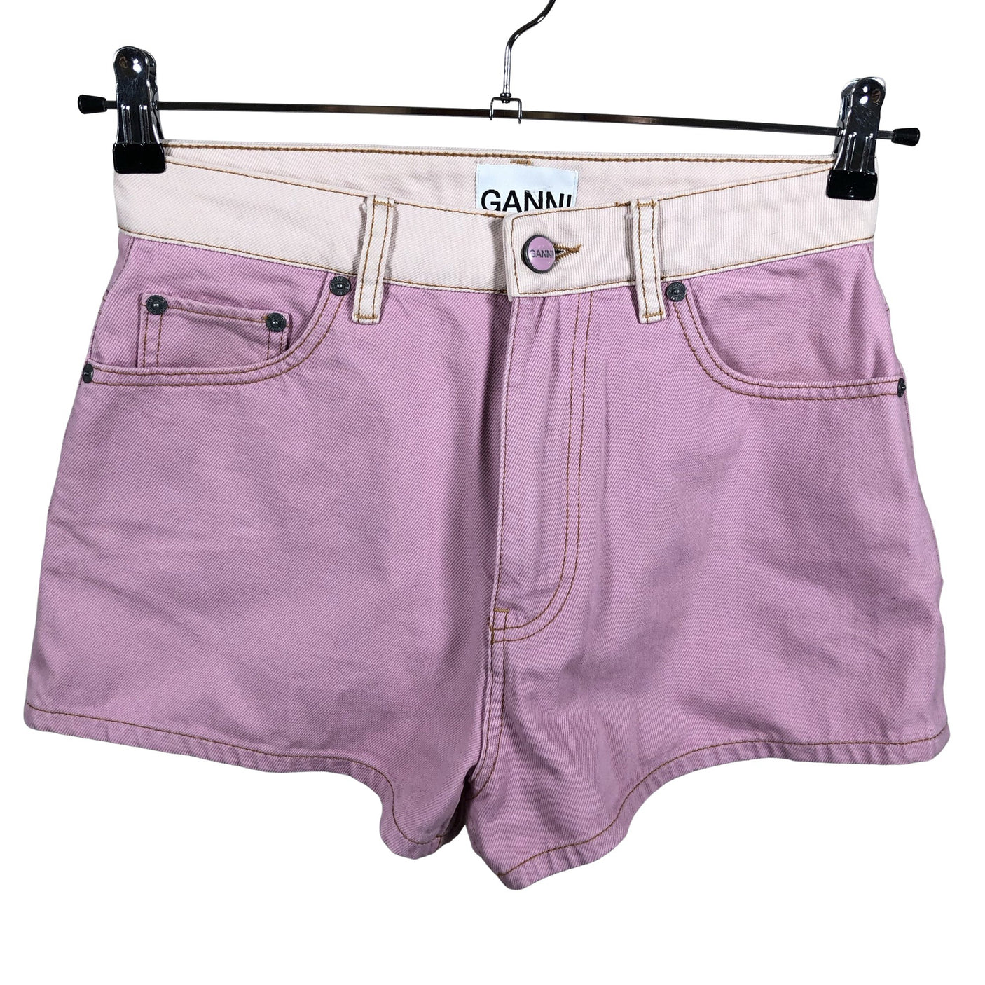 Unisex Ganni - Denim shorts, size W28 - Light pink (1)