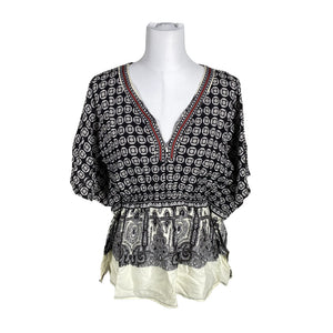 Unisex Bohemiana - Short-sleeved blouse, size 38 - Black (1)