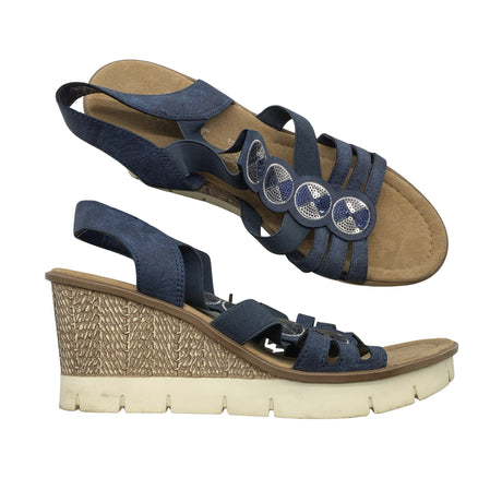 Unisex Rieker - Wedge sandals, size 40 - Blue ()