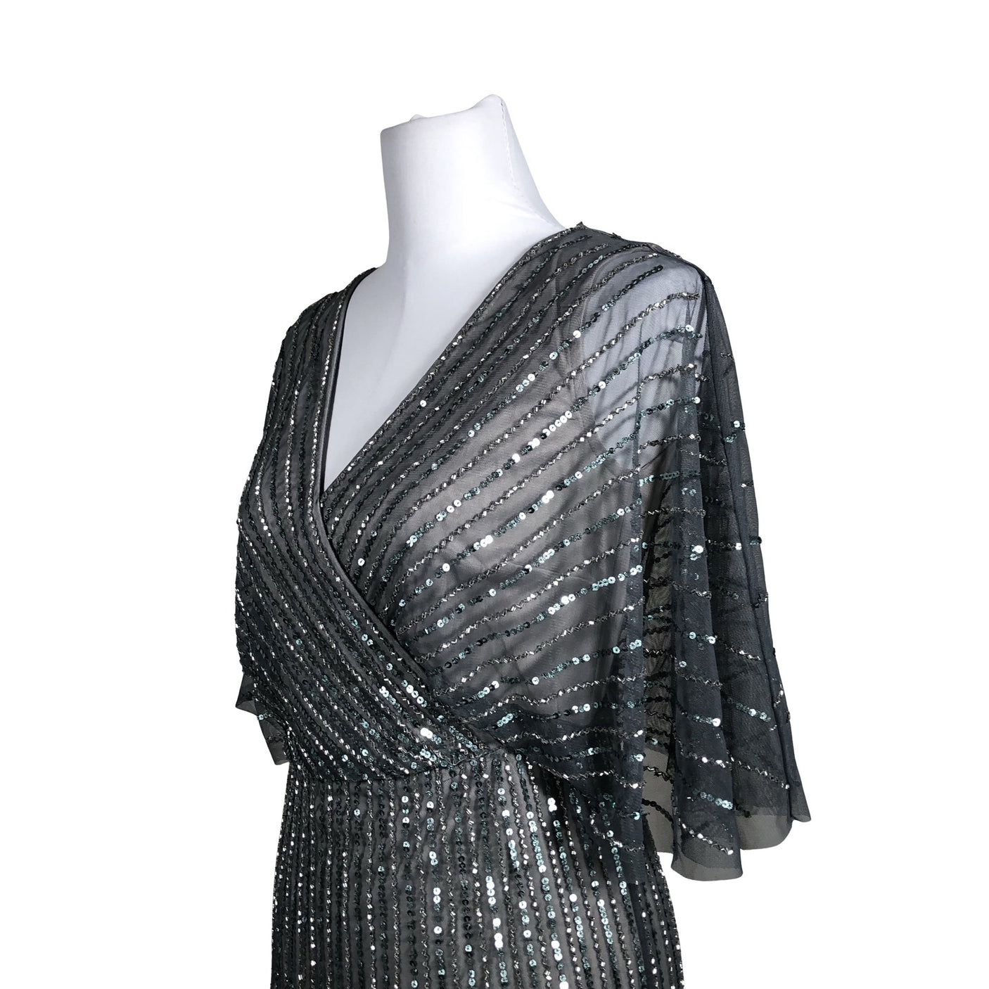 Unisex Adrianna Papell - Party dress, size 34 - Gray (2)