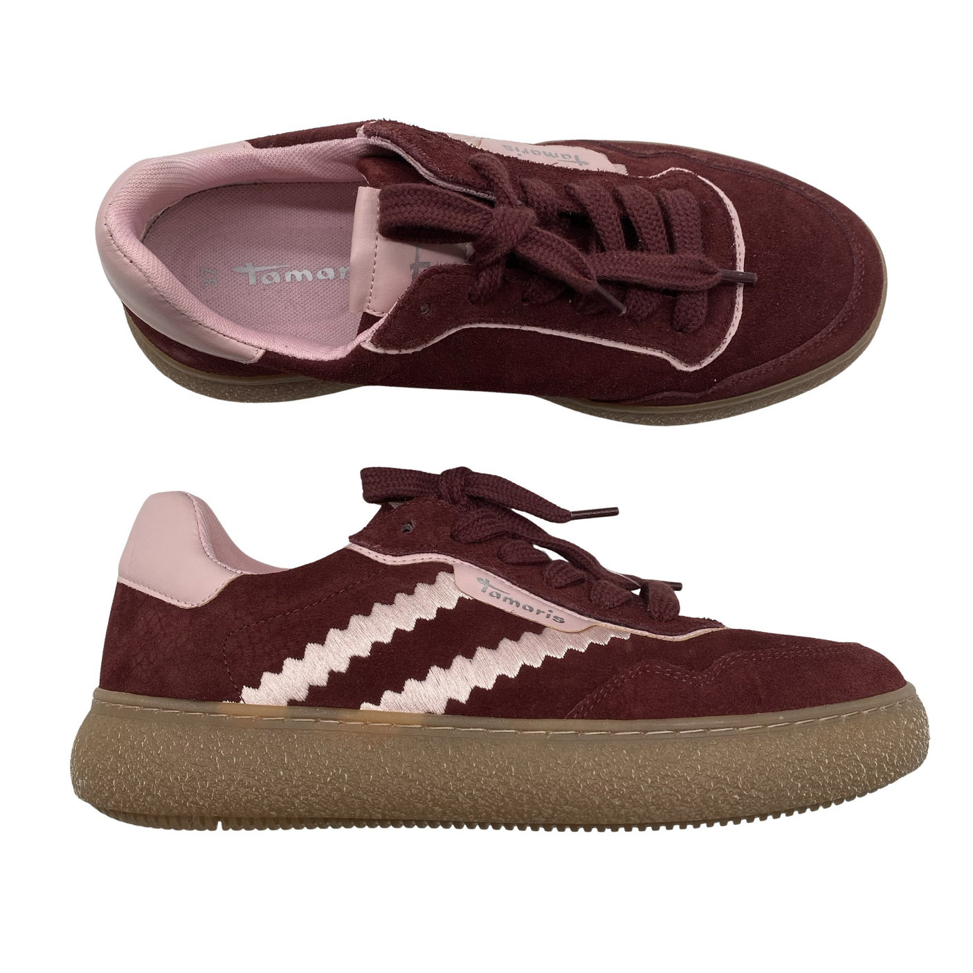 Unisex Tamaris - Casual sneakers, size 37 - Wine red (1)