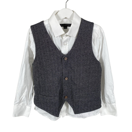 Unisex Lilleman - Collared shirt, size 116 - 122 - White ()
