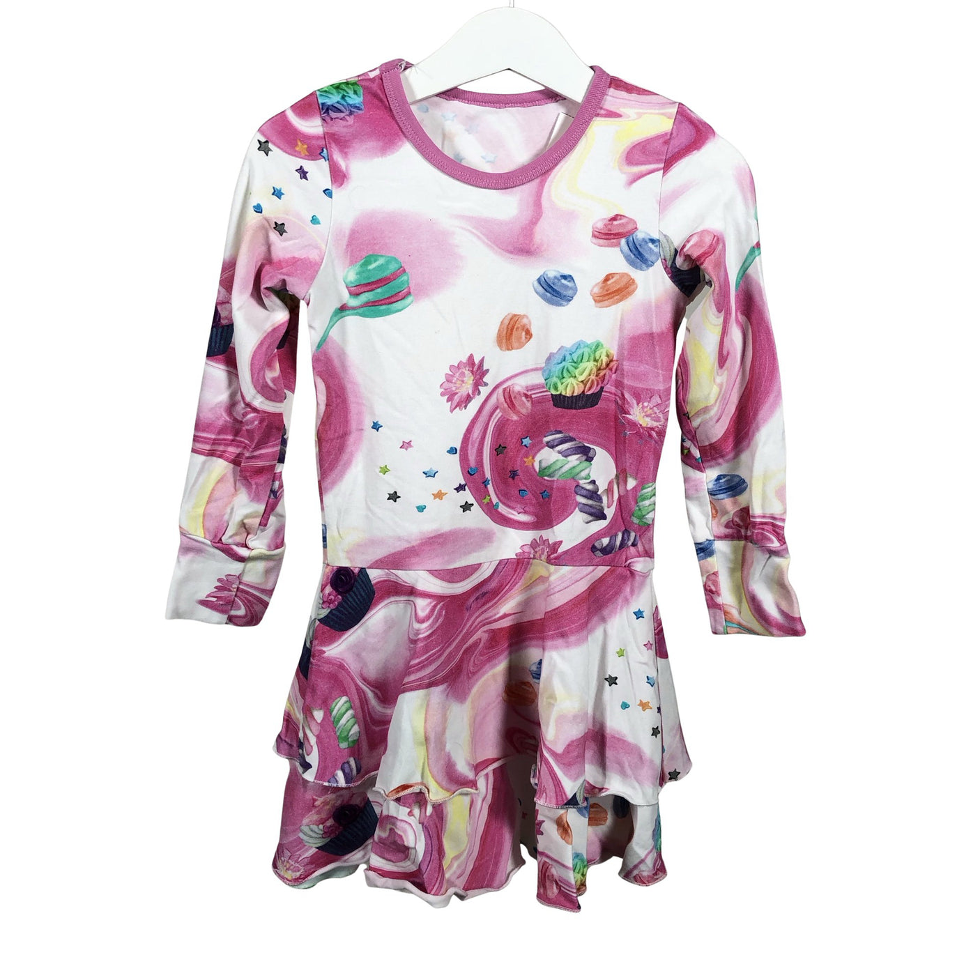 Unisex Handmade - Tricot dress, size 110 - 116 - Light pink (1)