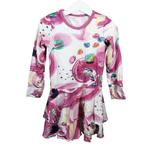 Unisex Handmade - Tricot dress, size 110 - 116 - Light pink (1)