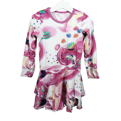 Unisex Handmade - Tricot dress, size 110 - 116 - Light pink ()