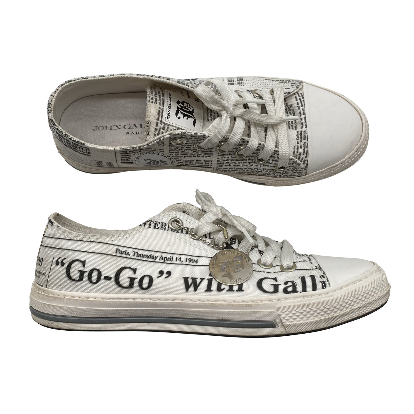 Unisex John Galliano - Casual sneakers, size 40 - White (1)