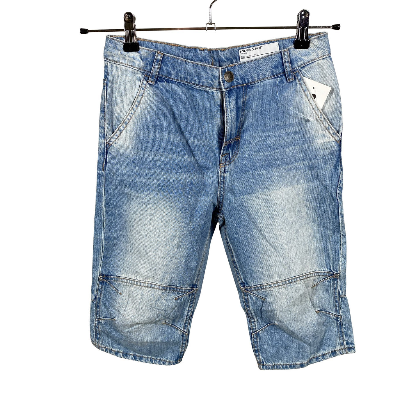 Unisex Polarn O. Pyret - Denim shorts, size 140 - 146 - Blue (1)