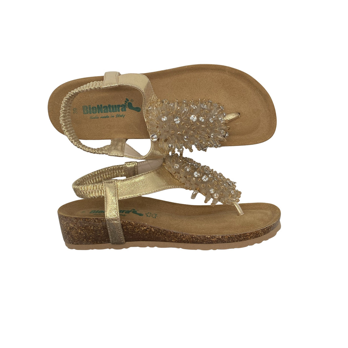 Unisex Bionatura - Wedge sandals, size 39 - Gold (1)