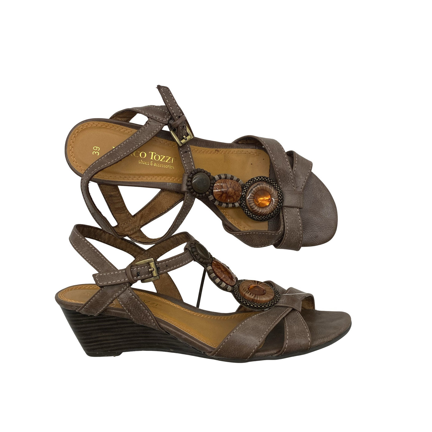 Unisex Marco Tozzi - Wedge sandals, size 39 - Brown (1)