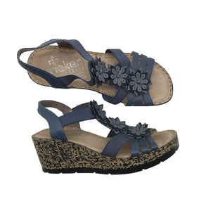 Unisex Rieker - Wedge sandals, size 37 - Blue (1)
