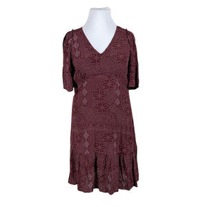Unisex Part two - Schiffon dress, size 42 - Wine red (1)