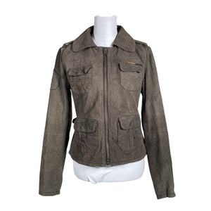 Unisex Superdry - Leather jacket, size 38 - Brown (1)