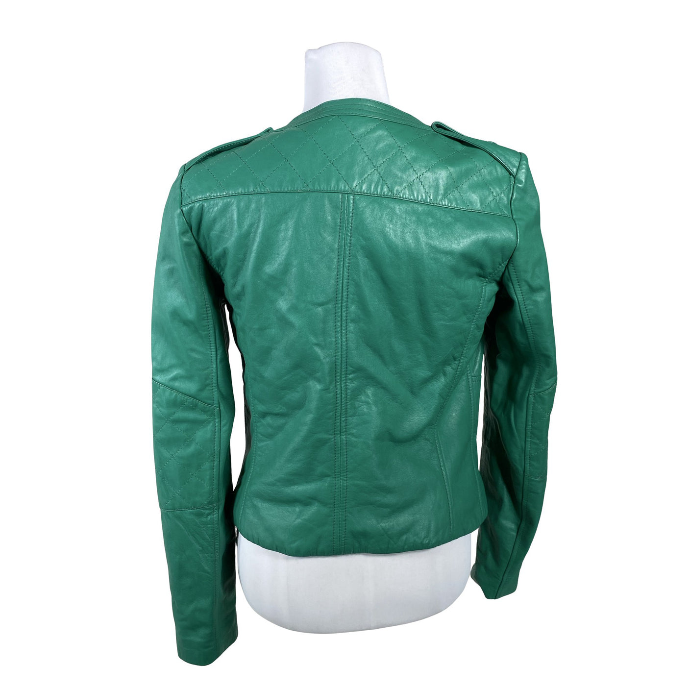 Unisex Pinko - Leather jacket, size 40 - Green (2)