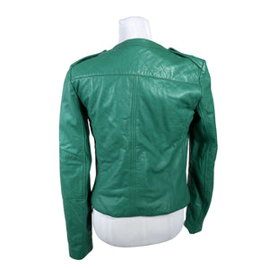 Unisex Pinko - Leather jacket, size 40 - Green (2)