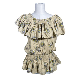 Unisex Bruuns Bazaar - Short-sleeved blouse, size 40 - Beige (1)