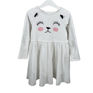 Unisex Bogi - Tricot dress, size 116 - 122 - White (1)