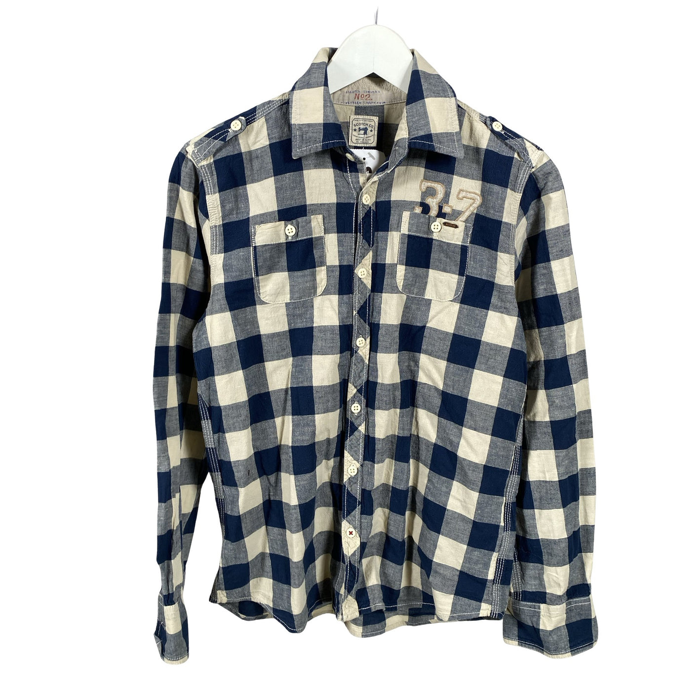 Unisex Scotch&Soda - Collared shirt, size 158 - 164 - Blue (1)