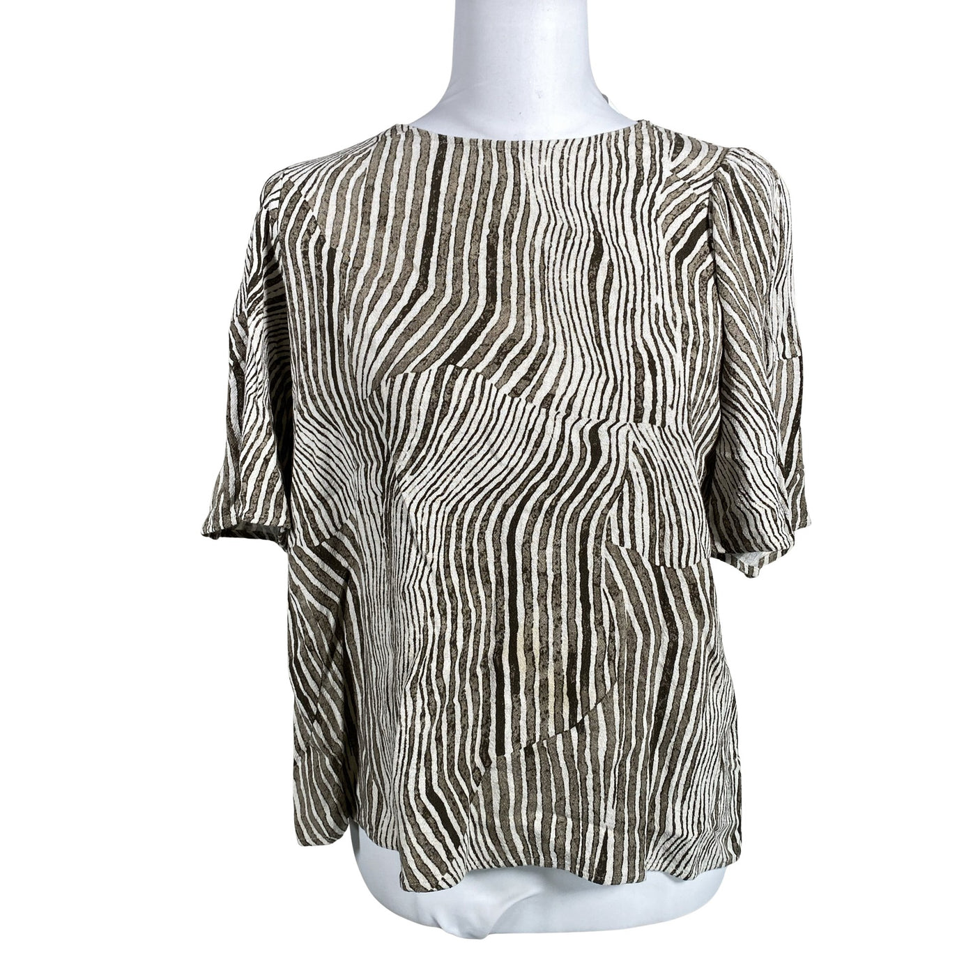 Unisex Selected - Short-sleeved blouse, size 40 - Brown (1)
