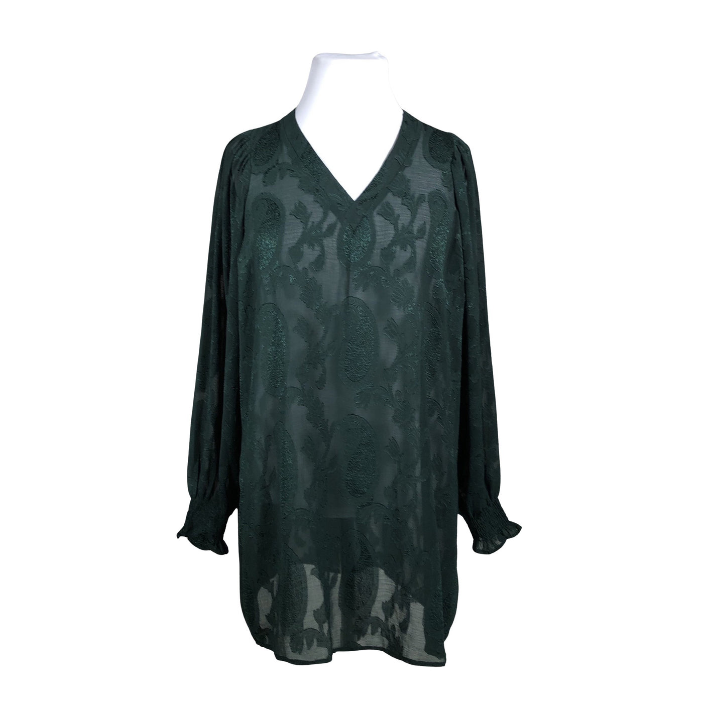 Unisex Zizzi - Schiffon tunic, size 42 - Green (1)