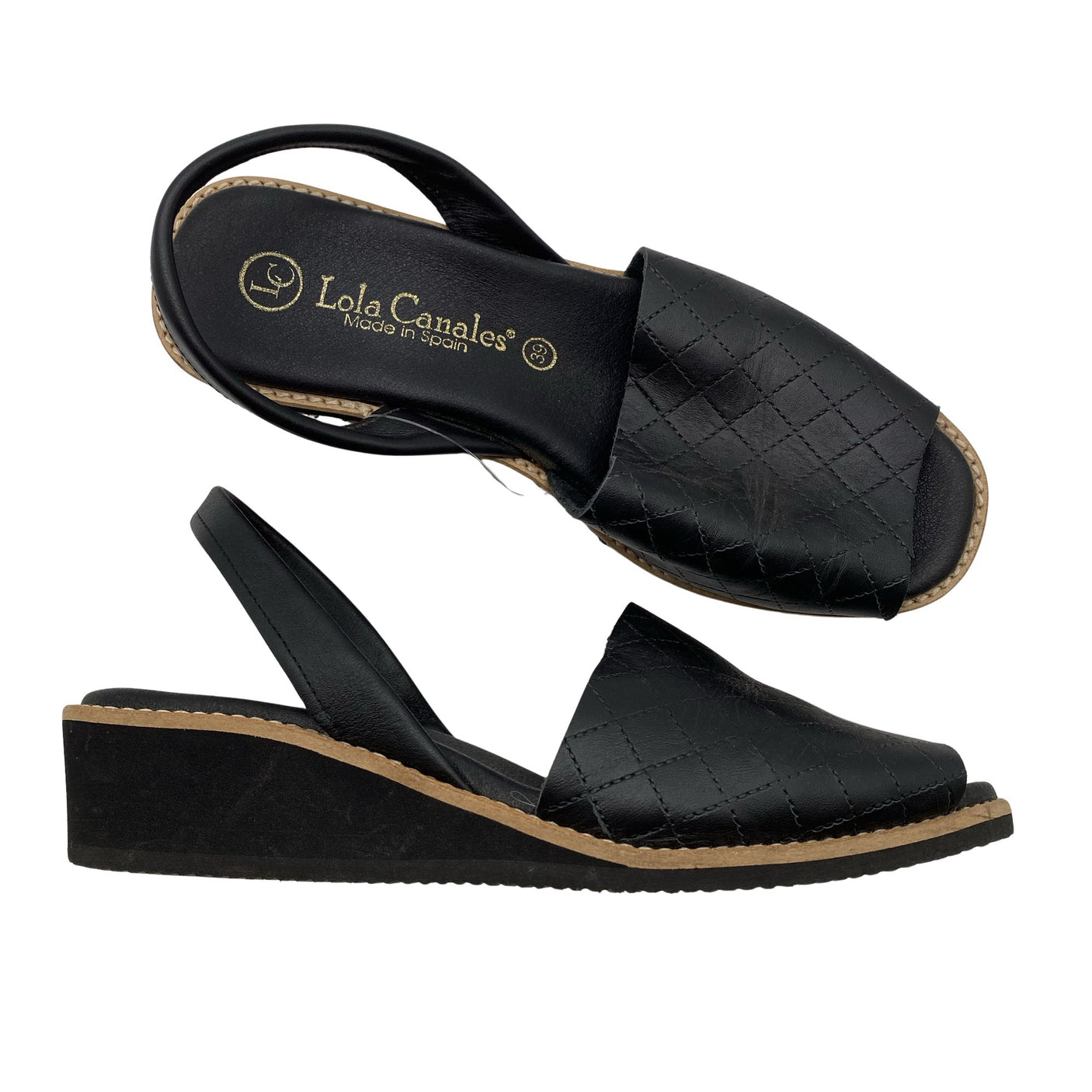Unisex Lola Canales - Wedge sandals, size 39 - Black (1)