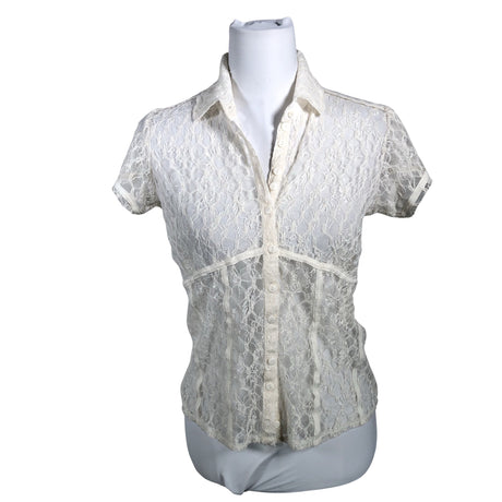 Unisex Fransa - Short-sleeved blouse, size 38 - Natural white ()