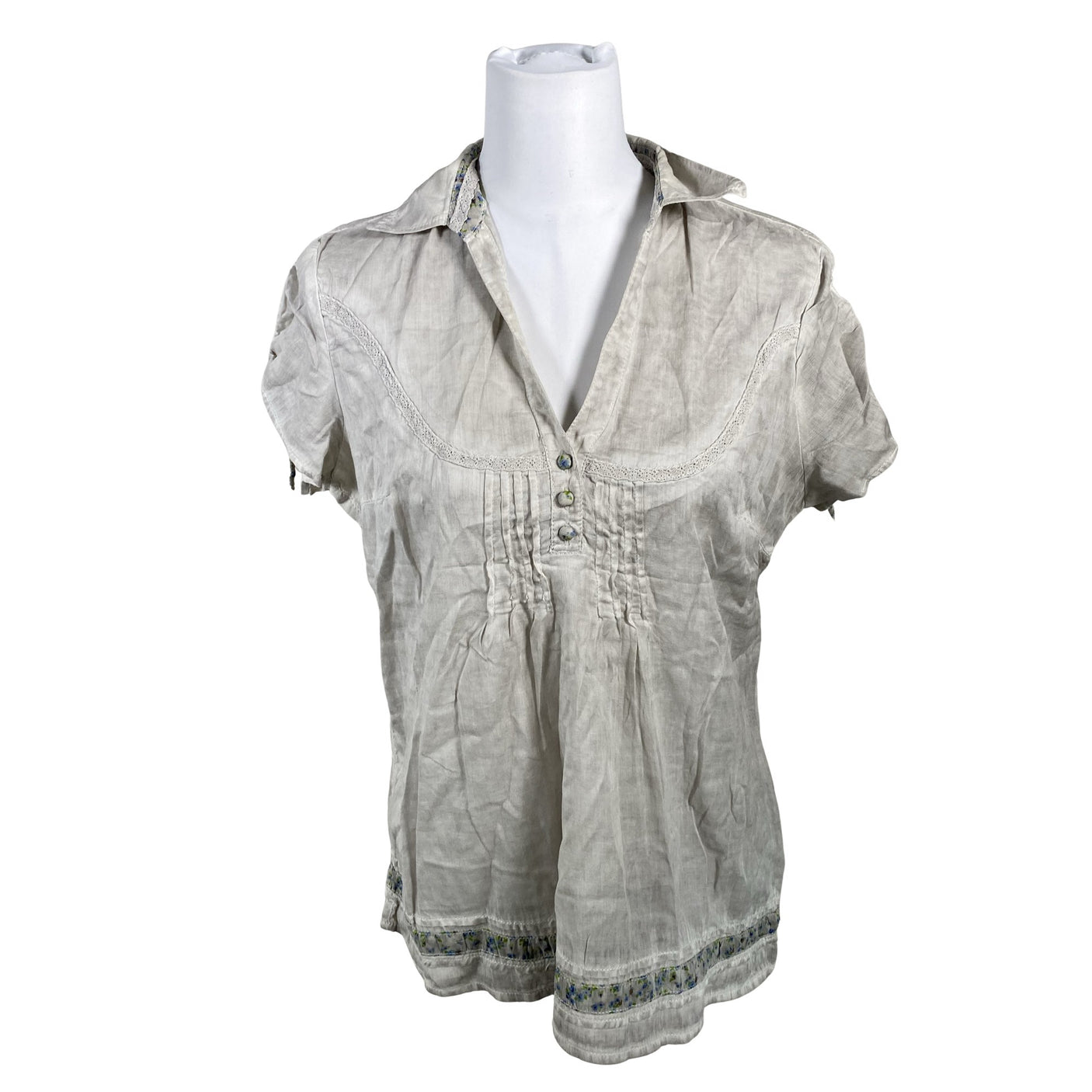 Unisex s.Oliver - Short-sleeved blouse, size 40 - Gray (1)
