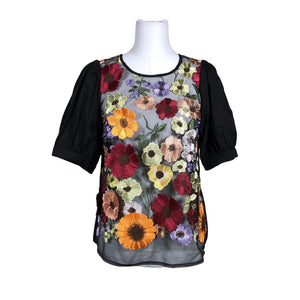 Unisex In Front - Short-sleeved blouse, size 38 - Black (1)