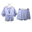 Unisex Gauhar - Short-sleeved blouse, size 40 - Light blue ()