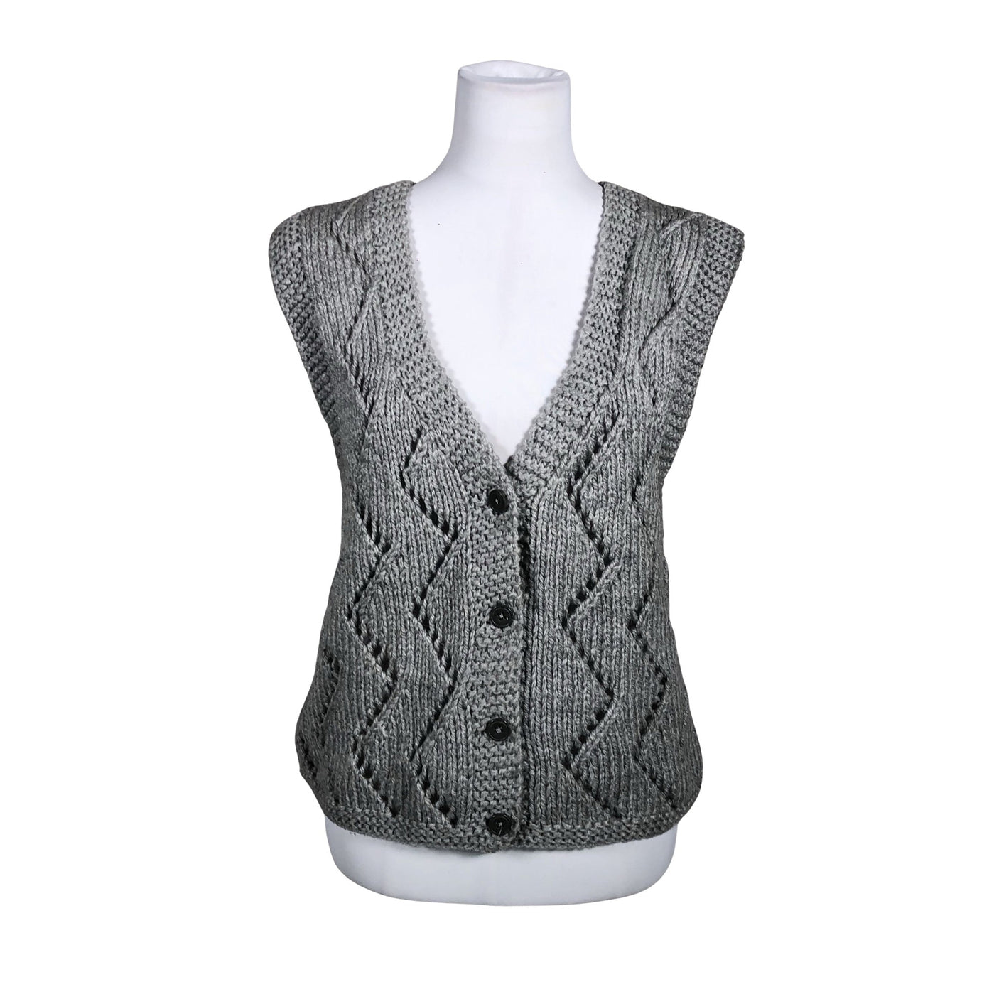 Unisex Handmade - Knit vest, size 38 - Gray (1)