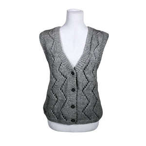 Unisex Handmade - Knit vest, size 38 - Gray (1)