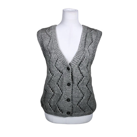 Unisex Handmade - Knit vest, size 38 - Gray ()