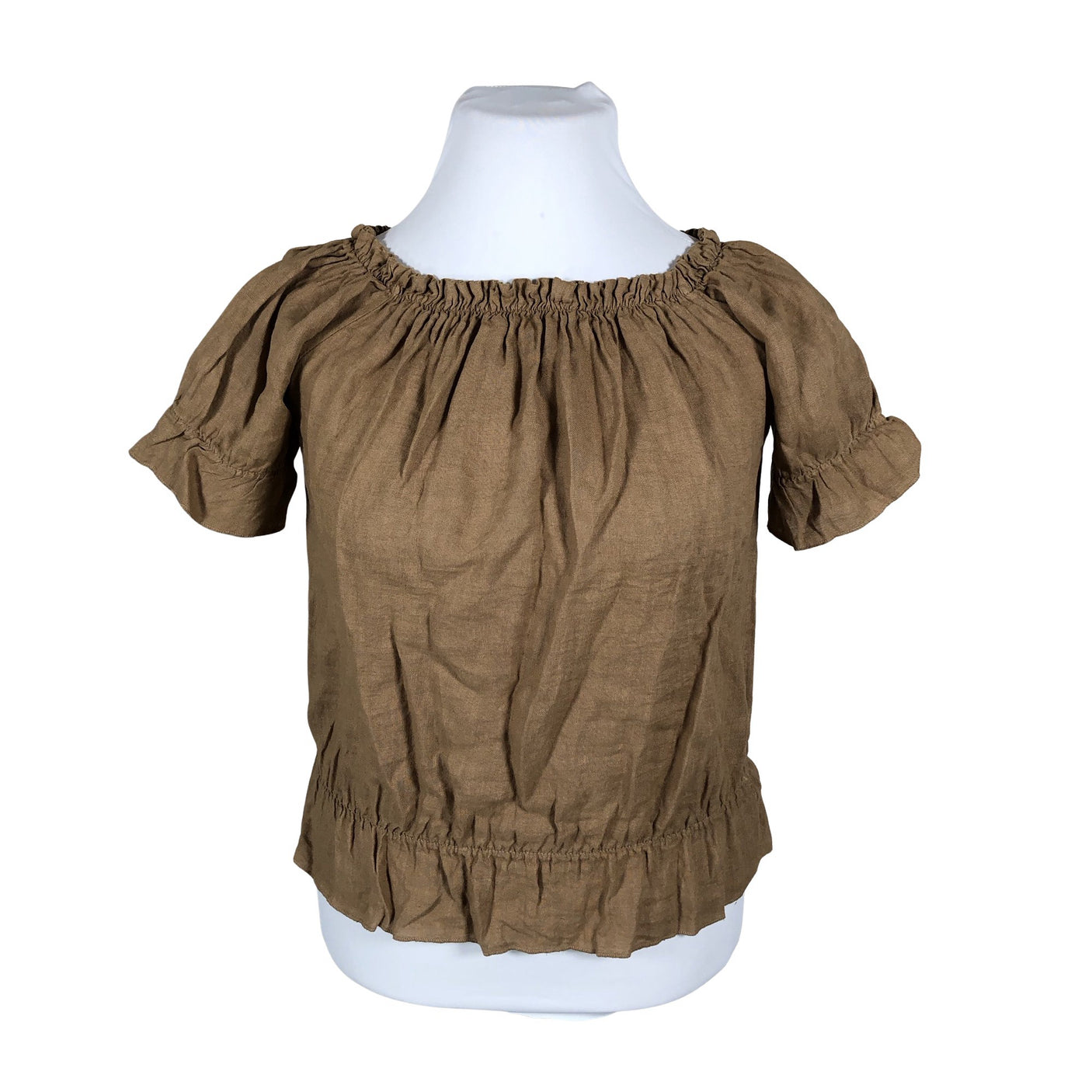 Unisex Wilhelmiina - Short-sleeved blouse, size 42 - Brown (1)