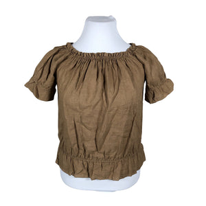 Unisex Wilhelmiina - Short-sleeved blouse, size 42 - Brown (1)