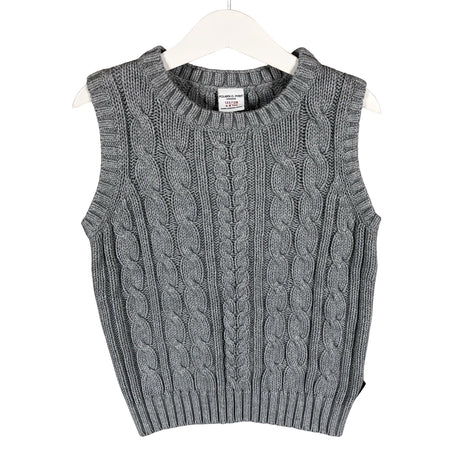 Unisex Polarn O. Pyret - Knit vest, size 122 - 128 - Gray ()