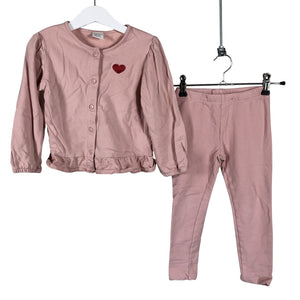 Unisex Lindex - Sweatshirt and pants set, size 98 - 104 - Light pink (1)