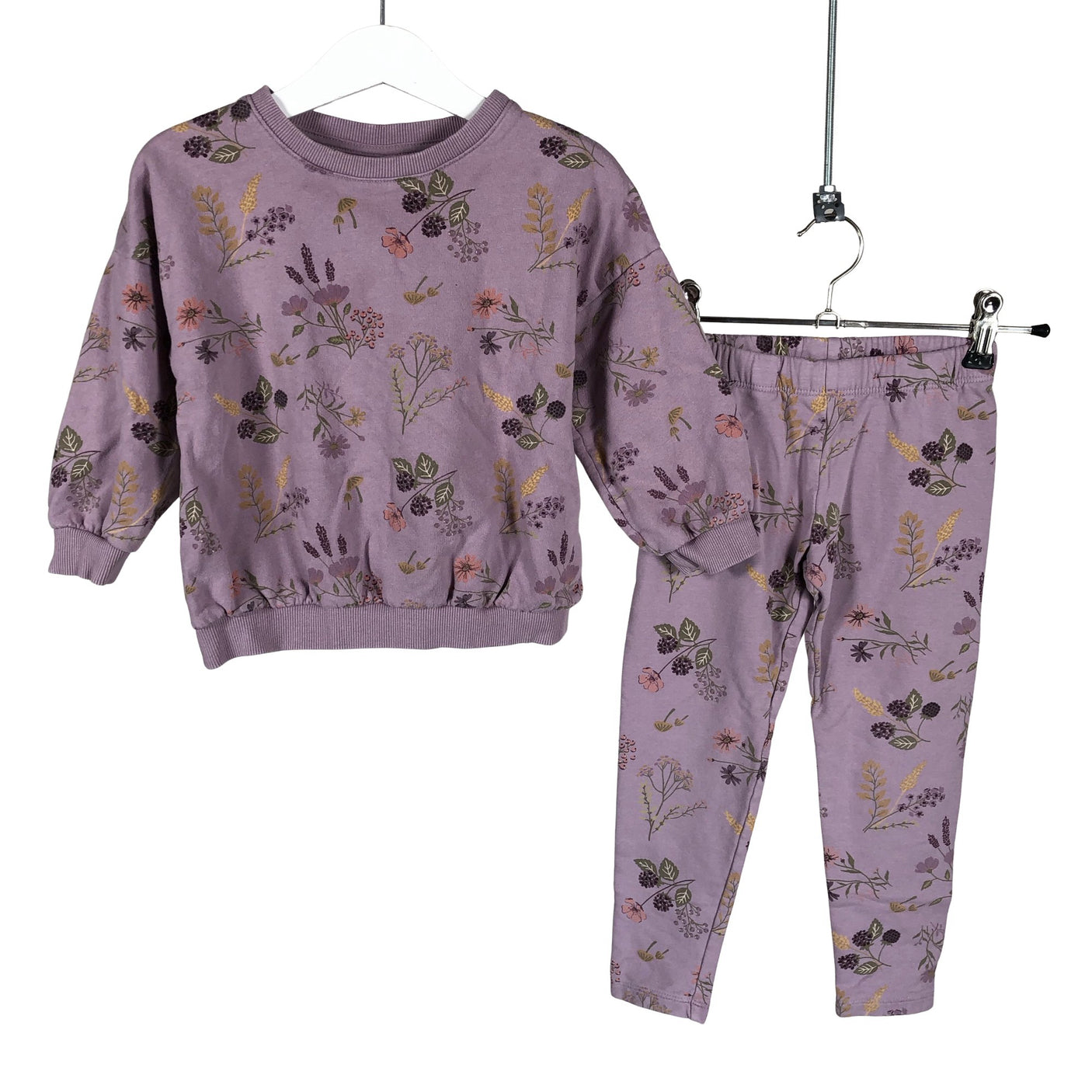 Unisex Lindex - Sweatshirt and pants set, size 98 - 104 - Violet (1)