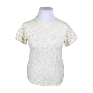 Unisex Tam Silk - Short-sleeved blouse, size 42 - Beige (1)