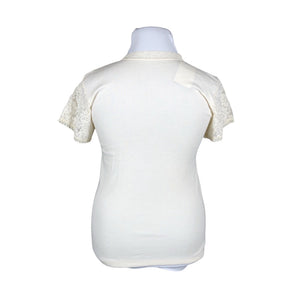 Unisex Tam Silk - Short-sleeved blouse, size 42 - Beige (2)