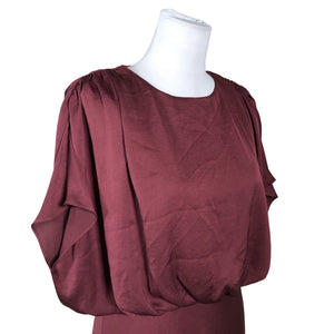 Unisex Joseph Ribkoff - Schiffon dress, size 38 - Wine red (3)
