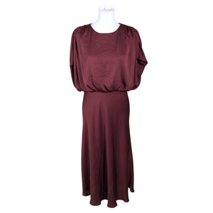 Unisex Joseph Ribkoff - Schiffon dress, size 38 - Wine red (1)