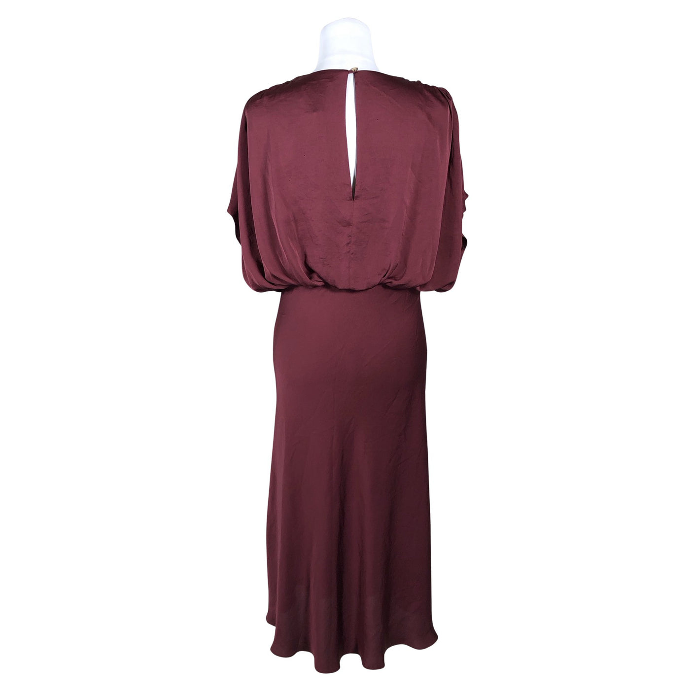 Unisex Joseph Ribkoff - Schiffon dress, size 38 - Wine red (2)