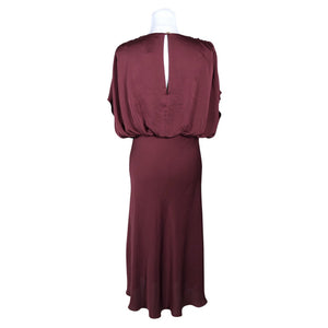 Unisex Joseph Ribkoff - Schiffon dress, size 38 - Wine red (2)