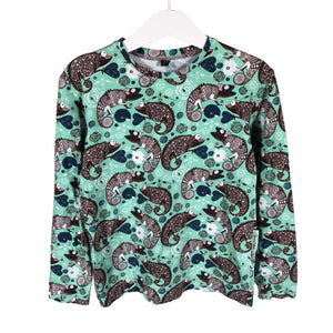 Unisex Handmade - Tricot shirt, size 116 - 122 - Turquoise (1)