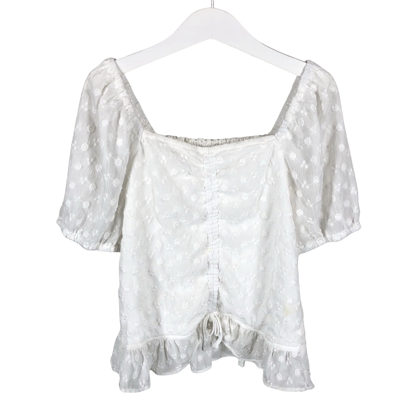 Unisex Lindex - Short-sleeved blouse, size 146 - 152 - White (1)
