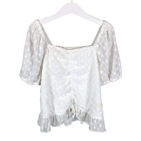 Unisex Lindex - Short-sleeved blouse, size 146 - 152 - White ()