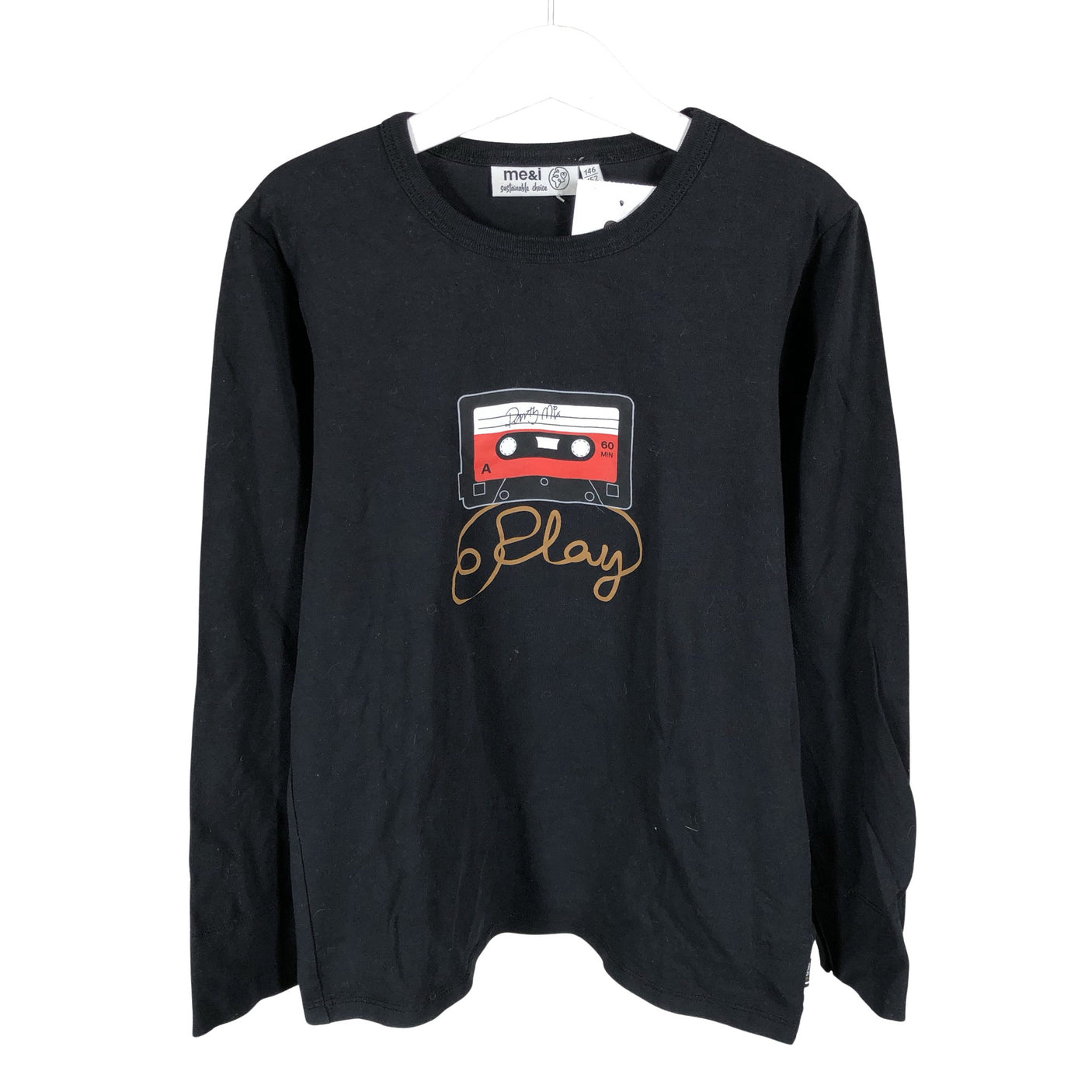 Unisex me&i - Tricot shirt, size 146 - 152 - Black (1)