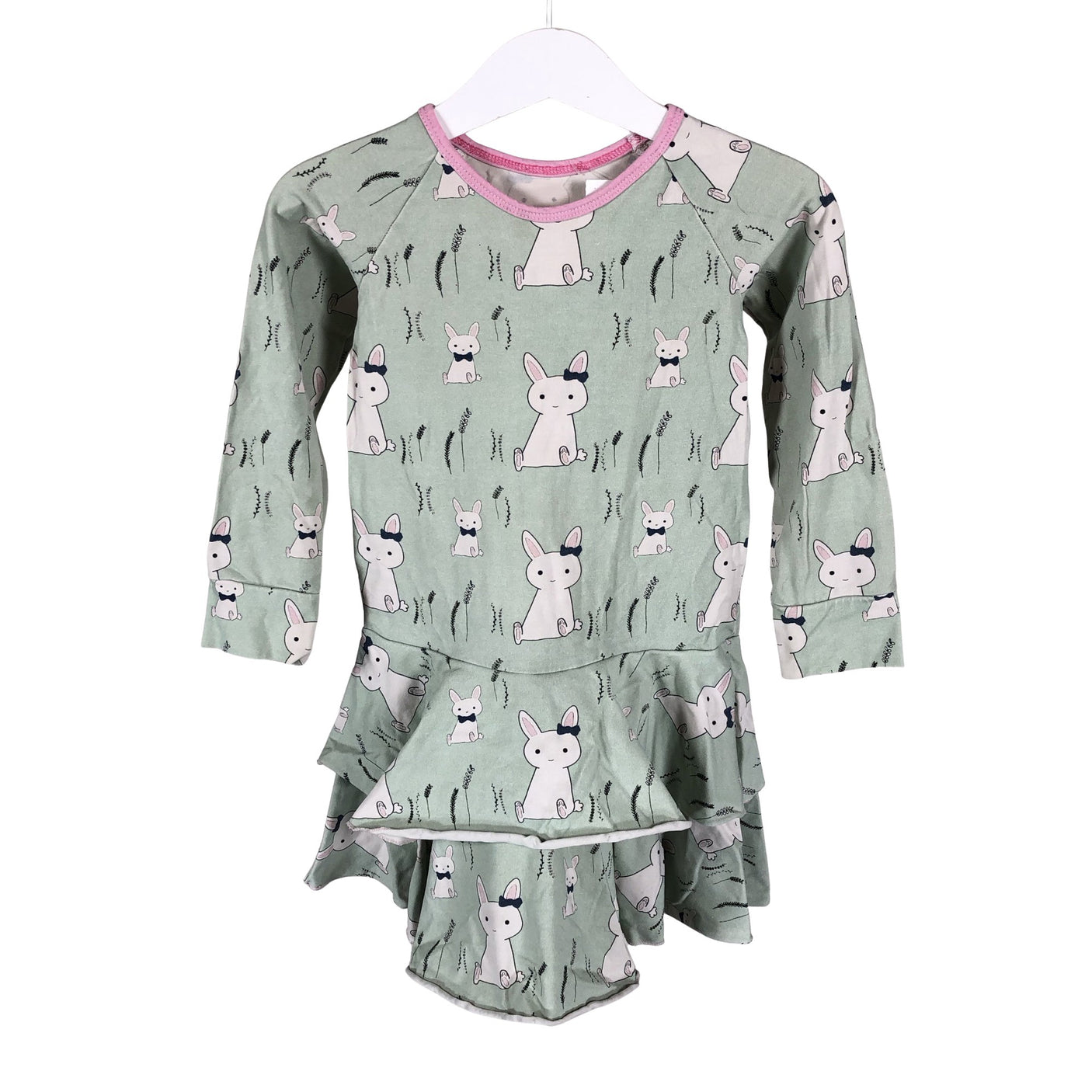 Unisex Handmade - Tricot dress, size 104 - 110 - Green (1)